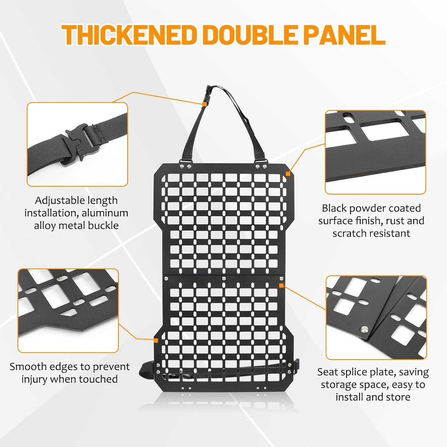 Tactical Truck Organizer with MOLLE Panel and 3 Storage Bags - Modular Tailgate Panel Vehicle Seat Cover