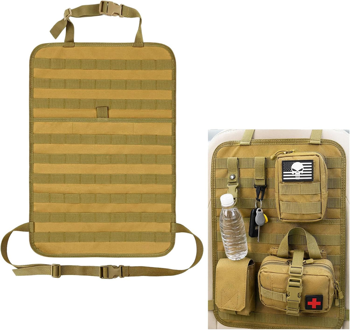 Tactical Car Seat Back Hanging Organizer (Khaki)