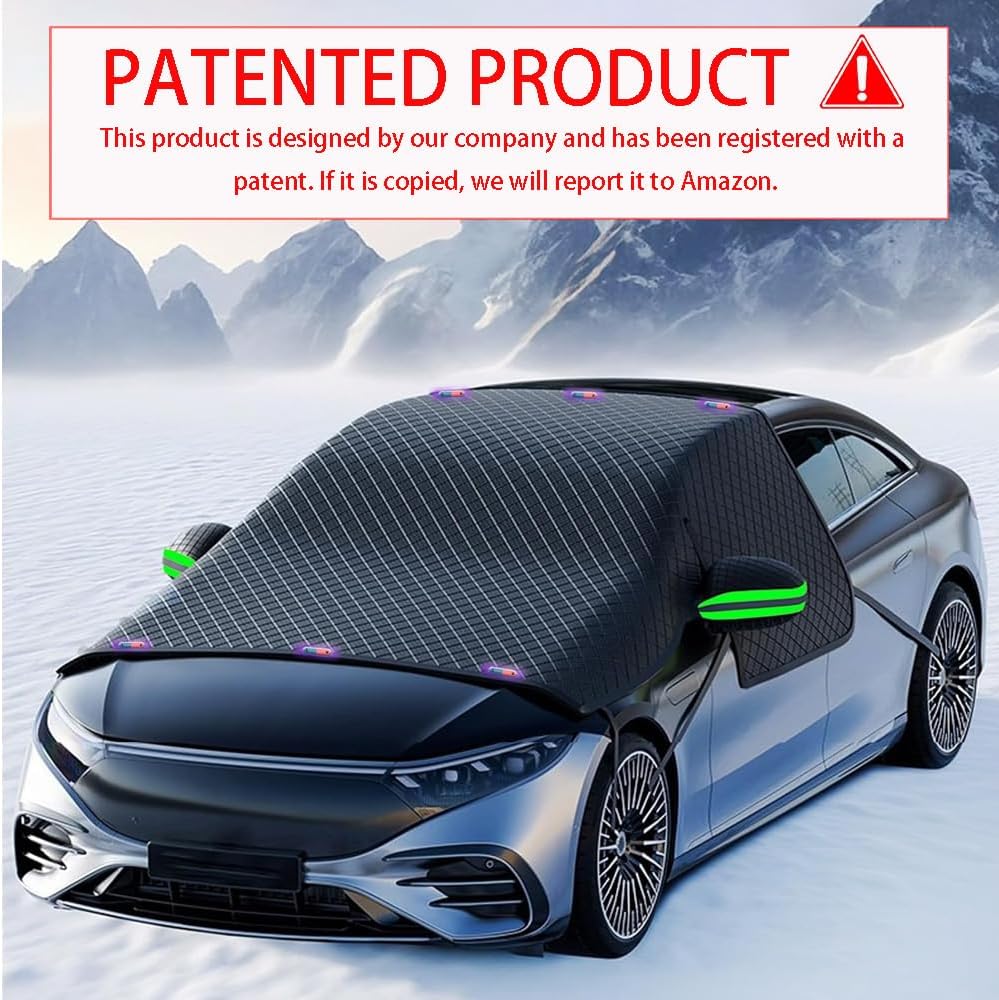 Windshield Snow Cover, Car Windshield Cover for Ice and Snow, Automotive Large Magnetic Windshield Frost Cover with Side Window and Mirror Protector in Winter, Suitable for Most Vehicle,Sedan,SUV