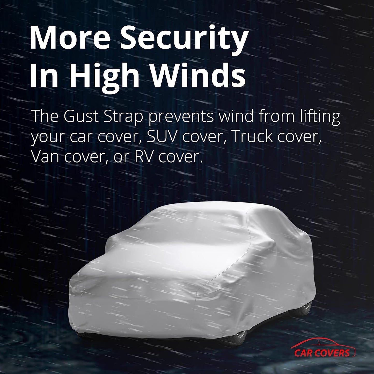 AllGuard Gust Strap Wind Protector Kit – Heavy-Duty Car Cover Straps with Bungee Cords and Hooks & Strong Locking Clips, Universal Fit for Most Cars, SUVs, Trucks, Keeps Covers Secure in High Winds