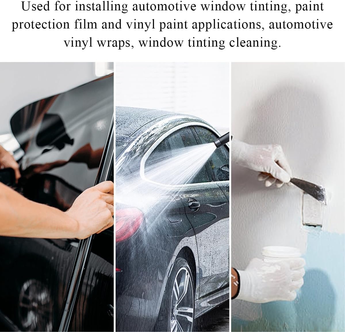 Yourkar 2 PCS Car Paddle Bulldozer Squeegee, Long Handle Window Tint Film Installation Tools, Paddle Bulldozer Scraper for Car Front Rear Windows Glass Cleaning, Car Accessories