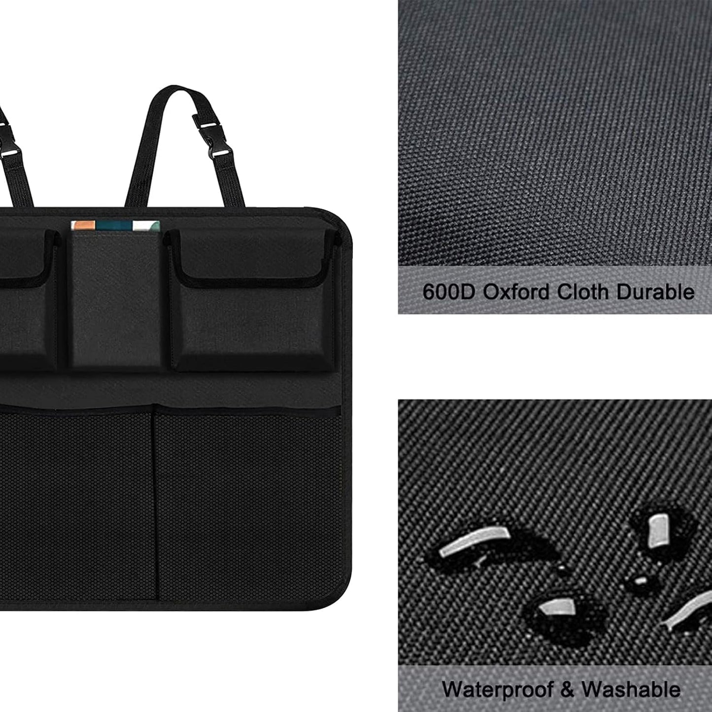 AOPHY Trunk Organizer for Car, Large Capacity Car Organizers and Storage with 9 Pockets, Waterproof Backseat Hanging Organizer for SUV, Truck, MPV, Interior Accessories for Men and Women