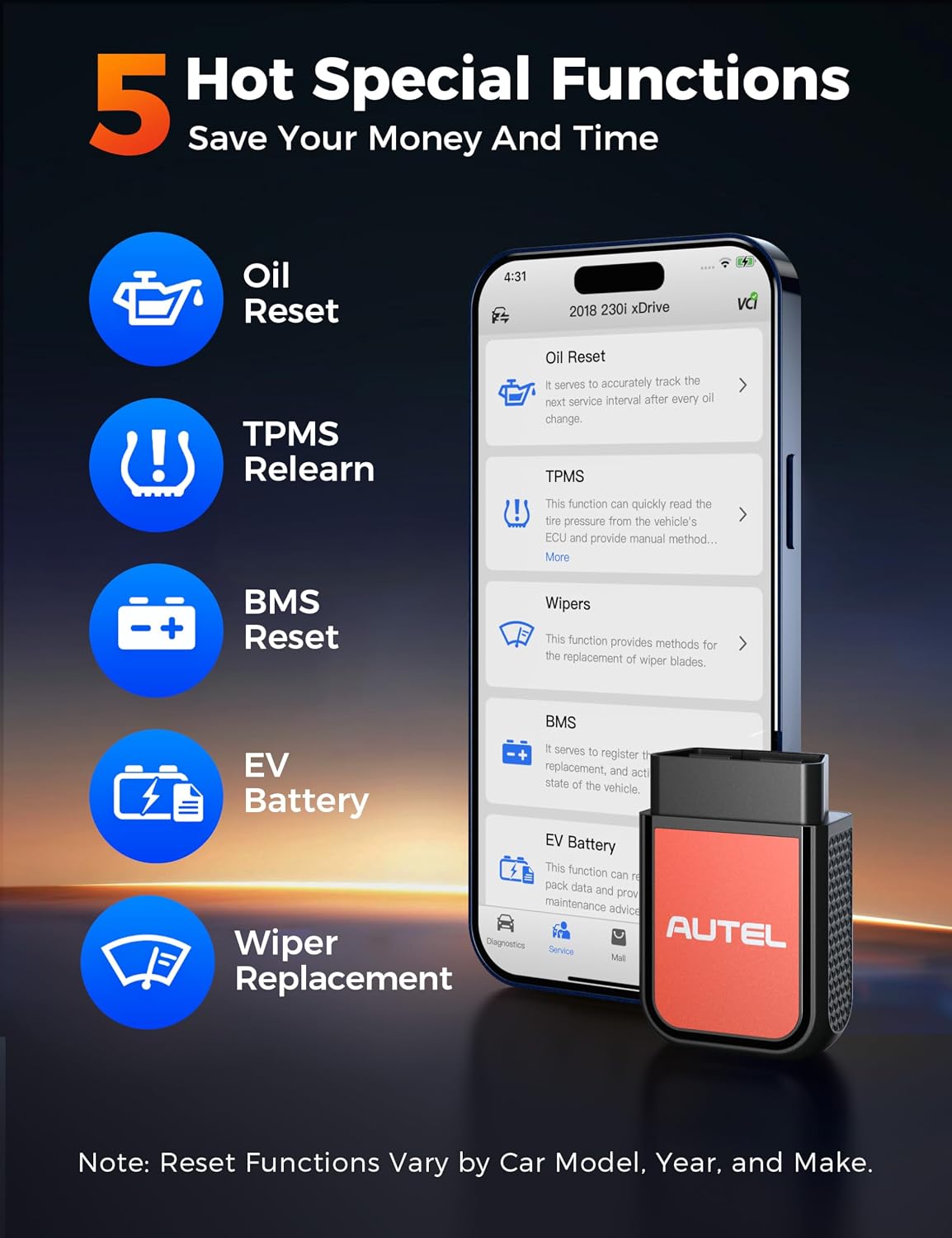 Autel AP2500E OBD2 Scanner Bluetooth Code Reader, Upgrade of AP200