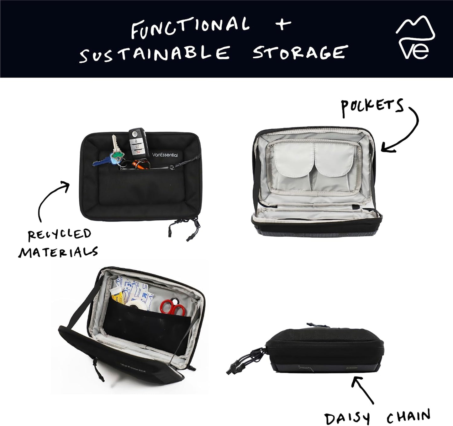 VanEssential Soft Sided Venture L-Track Mounted Storage Bag Small