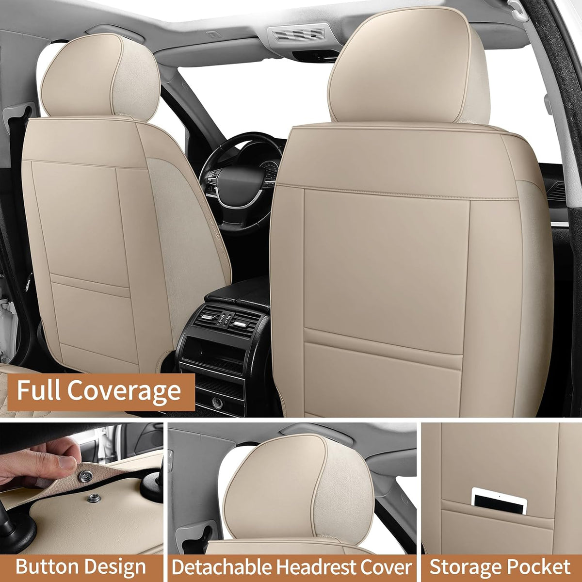 Leather Front Car Seat Covers Automotive Seat Protectors