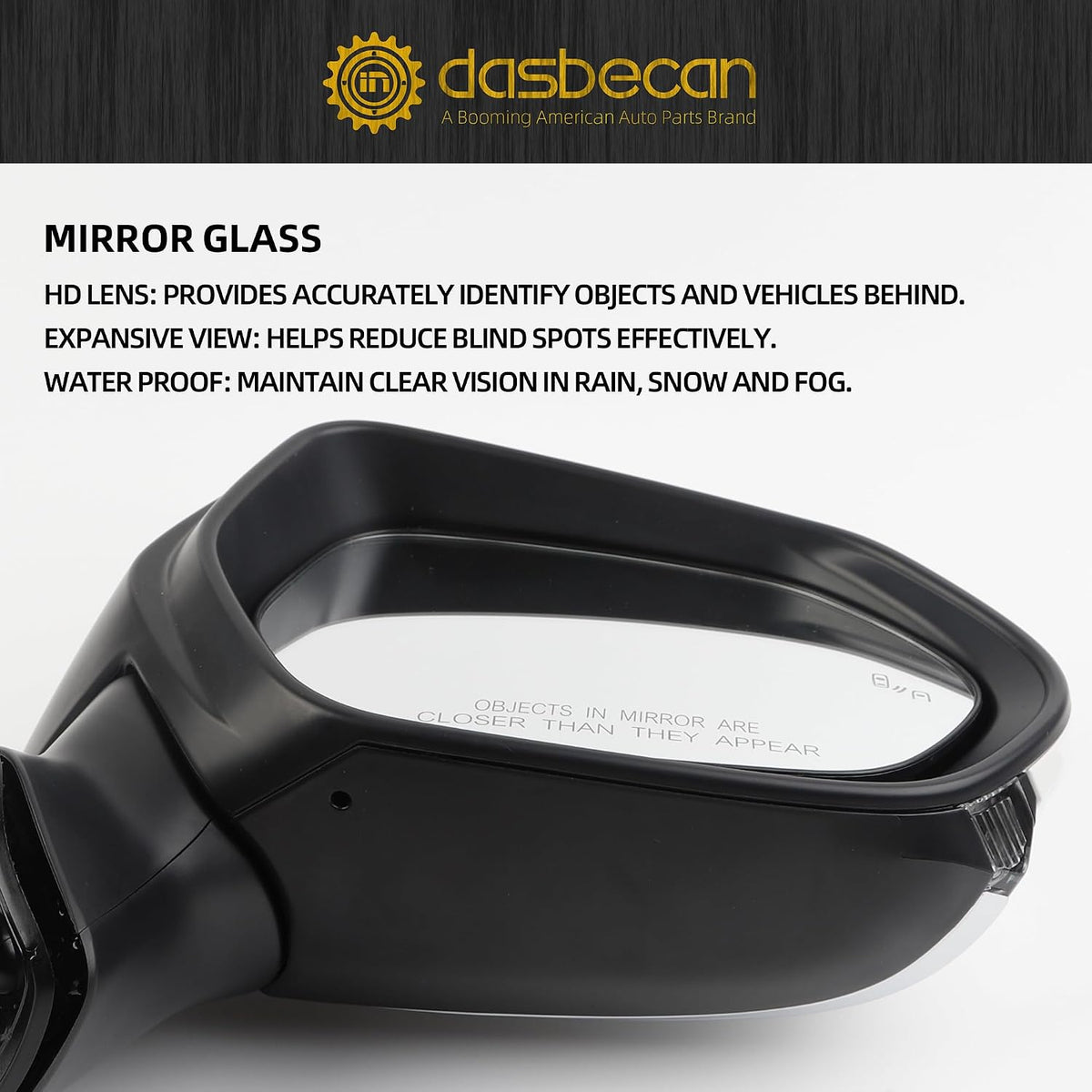 Dasbecan Passenger Side Mirror Compatible with 2018-2024 Toyota Camry 7pin