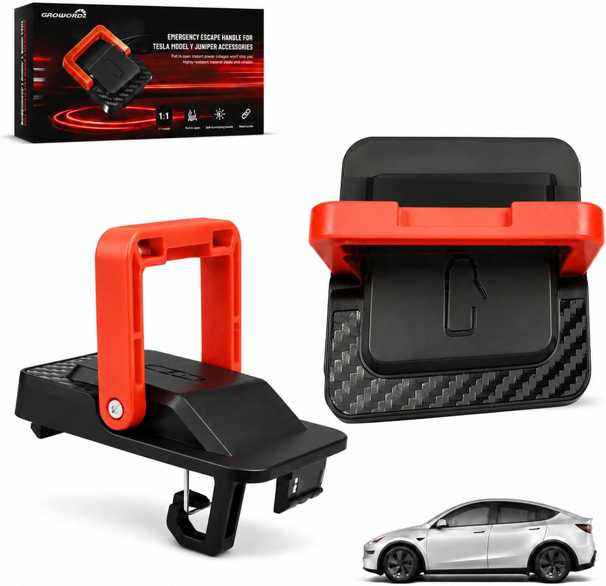 Emergency Door Release Handle for Tesla Model 3 Highland 2024–2026, Rear Door Emergency Escape Handle, Interior Safety Pull Accessories, Easy Installation
