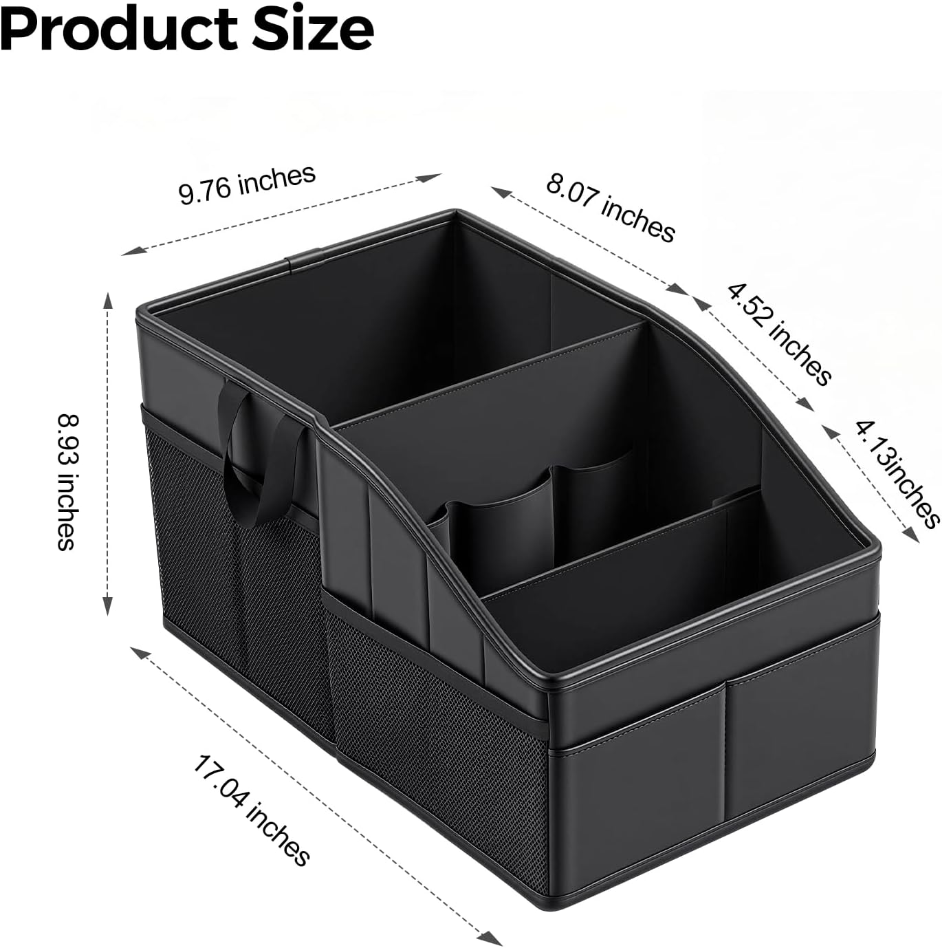 WHHMK Car Storage, Sturdy Leather Car Backseat Organizers, Support Up to 33 LB of Weight Automotive Front Seat Organizer, Floor Organizer and Storage Used for SUV Truck Toy Snack Water Bottle Holder