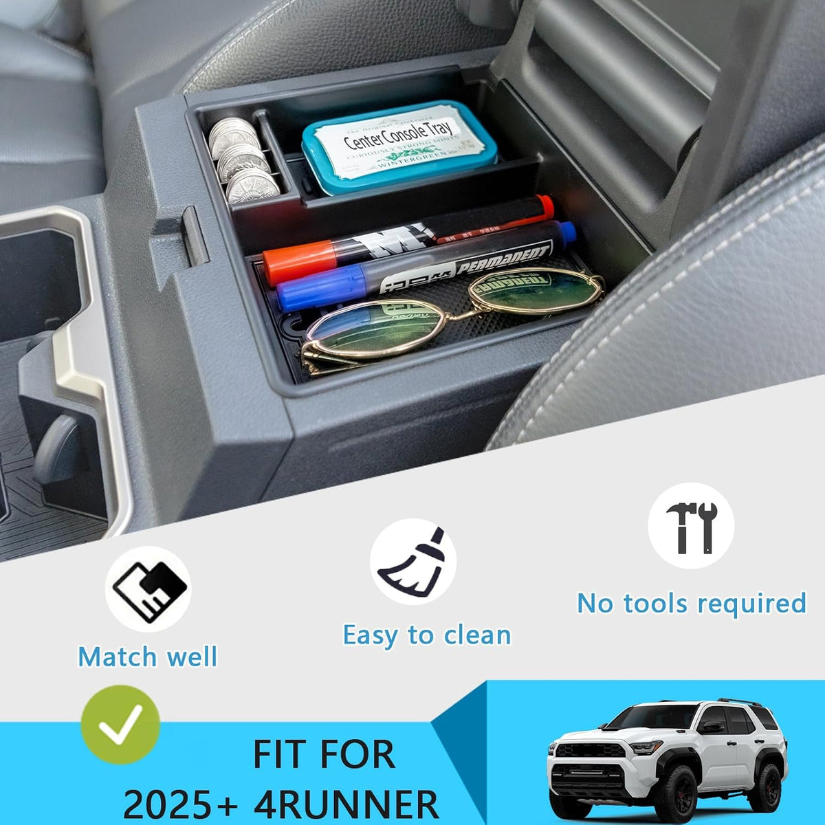 Center Console Organizer for 2025 2026 Toyota 4Runner Accessories
