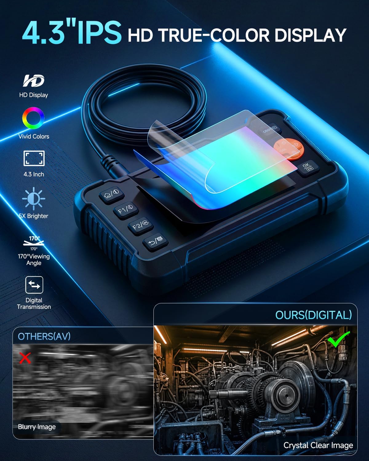 2-in-1 Enhanced OBD2 Scanner & Endoscope Camera with Light, 1080P