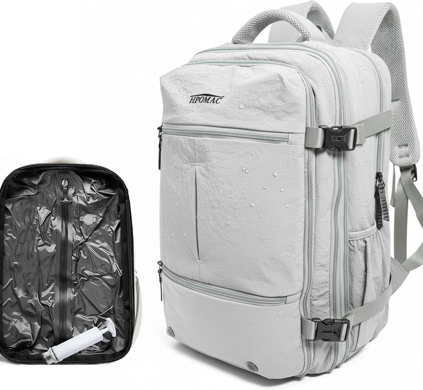 Vacuum Compression Backpack, Carry-On Size Travel Backpack with Vacuum System and Pump & Nintendo Switch 2 Carrying Case, Slim Hard Shell Travel Case