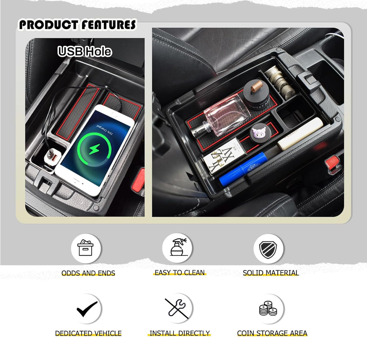 Center Console Organizer Tray for Nissan Rogue 2014-2020 / Murano 2015-2024
