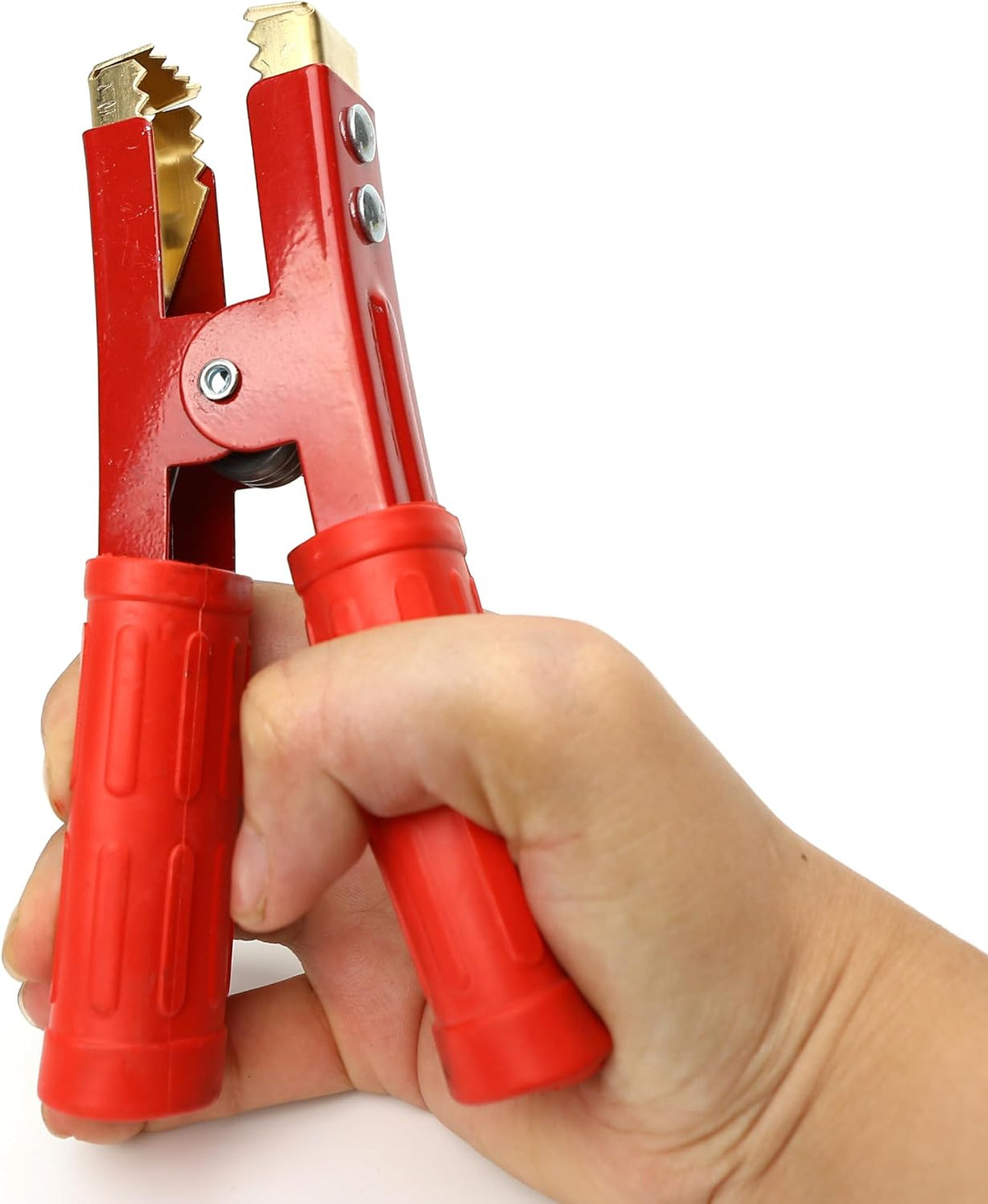 2PCS Battery Jumper Cable Clamps, Alligator Clip Jumper Cable End Boost Clamp Set - Heavy Duty Pure Copper Car Battery Clamps 1000A Capacity, Insulated Parrot Clips Red & Black