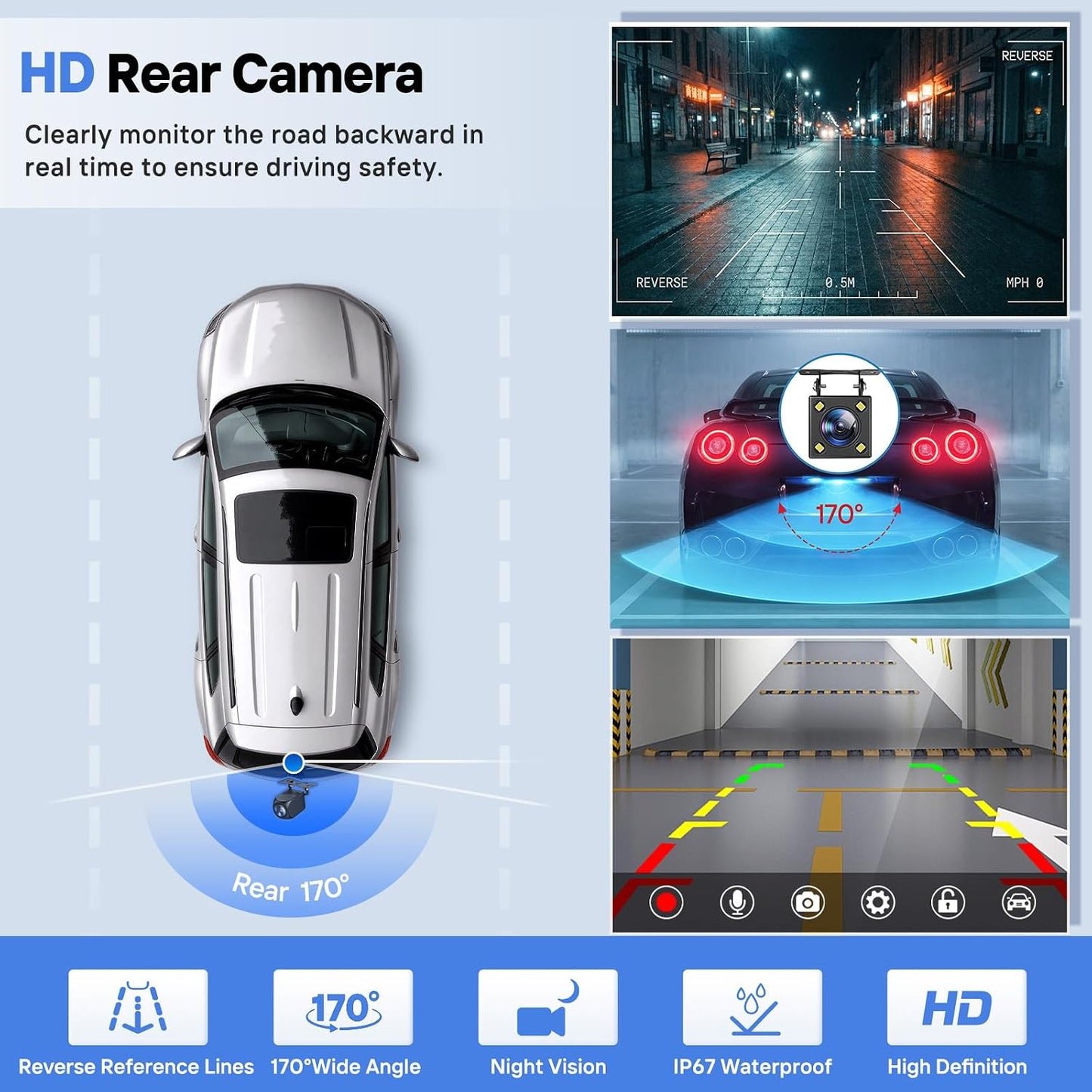 9" Wireless Apple Carplay Screen for Car, Portable Touchscreen Apple Carplay & Android Auto with OTA Update, Backup Camera,FM, Voice Control/GPS Navigation/Mirror Link/BT