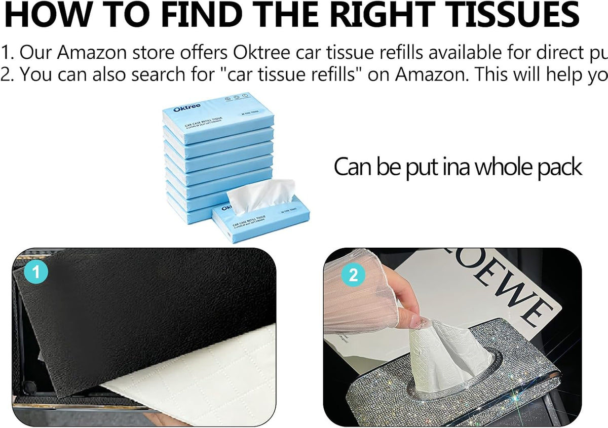 Car Tissue Holder, Visor Tissue Box Holder for Car, White