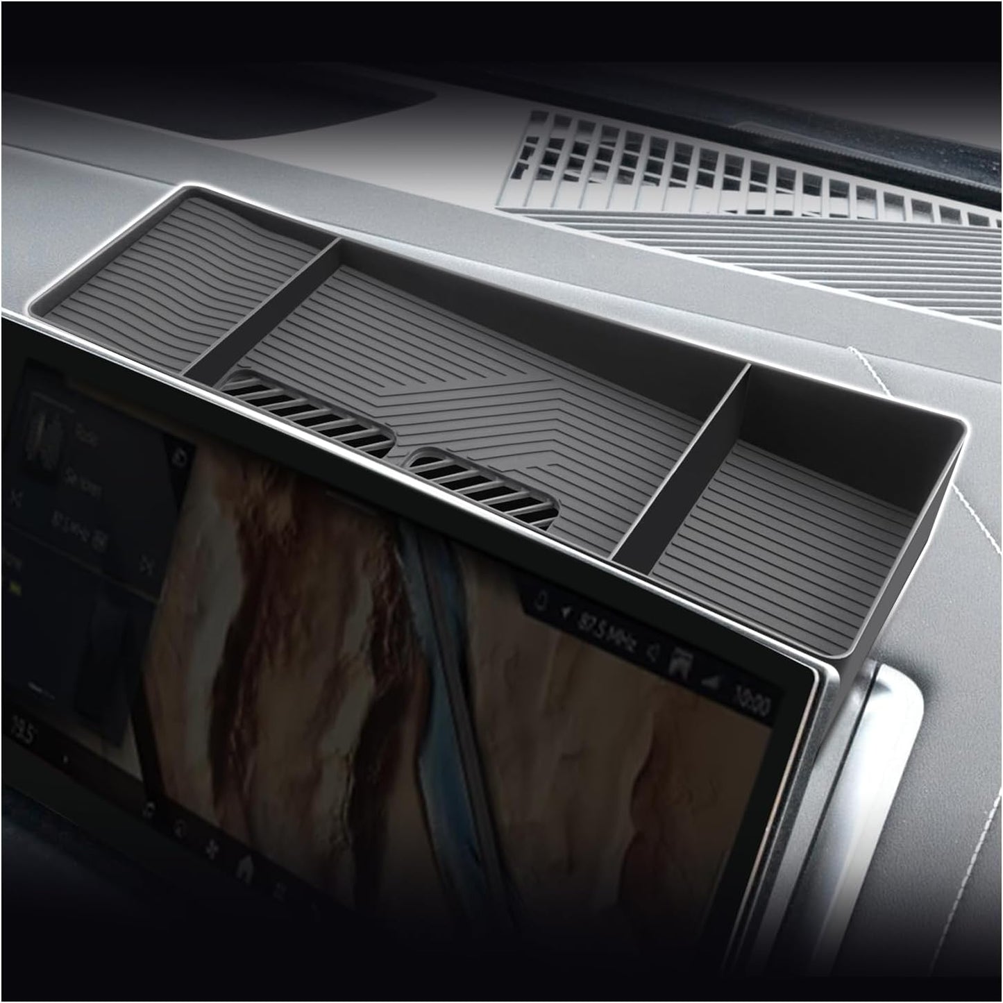 SXCY for 2025 2026 BMW X3 Dashboard Organizer Tray [14.9 Navi+12.3 Dash Whole Screen Only] for 2025 2026 BMW X3 Accessories Screen Back Console Tray 2025 2026 X3 Behind Dash Console Organizer