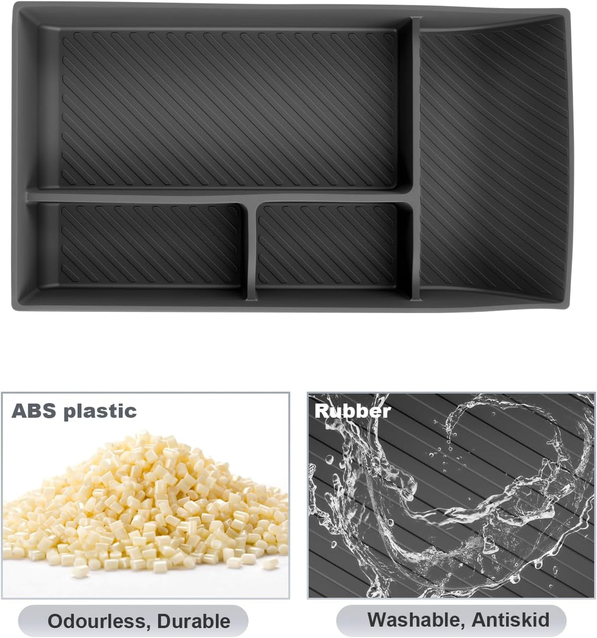 SKTU for 2025 2026 Tesla Model Y Center Console Organizer for 2025 2026 Tesla Model Y Under Console Tray Tesla Model Y 2025 2026 Accessories Lower Console Tray Model Y Durable Rubber Console Organizer