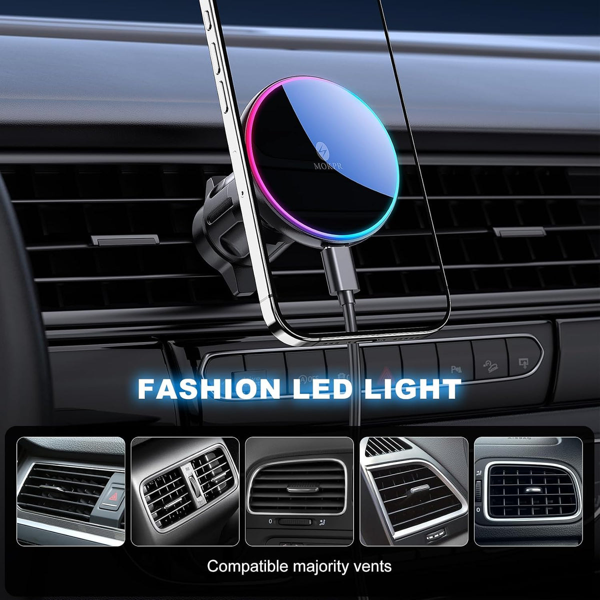 for Mag-Safe Car Mount Charger Dash Windshield Vent Magnetic Phone Holder