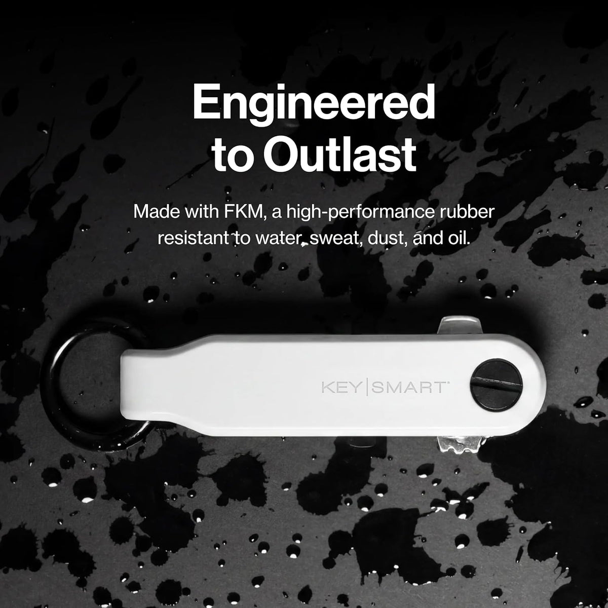 KeySmart Loop - Keychain Key Holder, FKM Silicone, Compact Key Organizer for Key Chain, Clutter-Free Compact EDC Key Chains