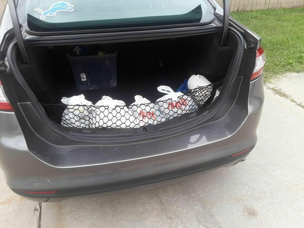 Trunk Organizer for Ford Fusion 2013-2020 – Mesh Car Trunk Organizer – Cargo Net for Coupe, Sedans – Nylon Mesh Netting – Compatible with Ford Fusion 2013-2020