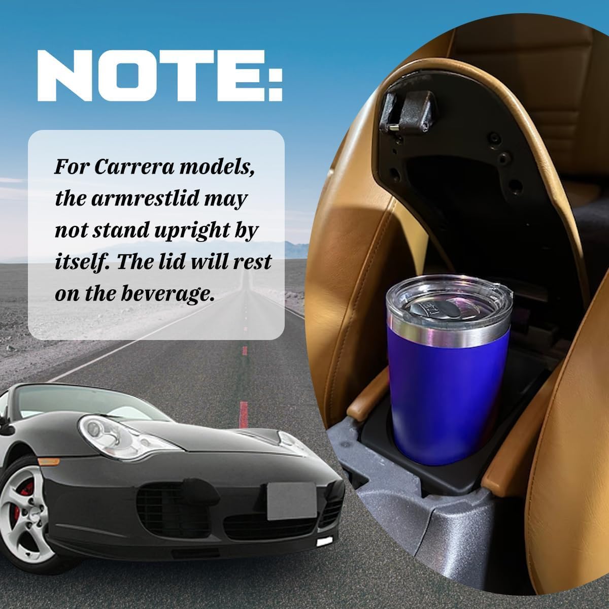 Center Console Cup Holder Insert for Porsche 911 996 & for Boxster 986 1997‑2004 and for Carrera 1999-2004 Accessories,Replacement Car Armrest Storage Box Drink Beverage Organizer