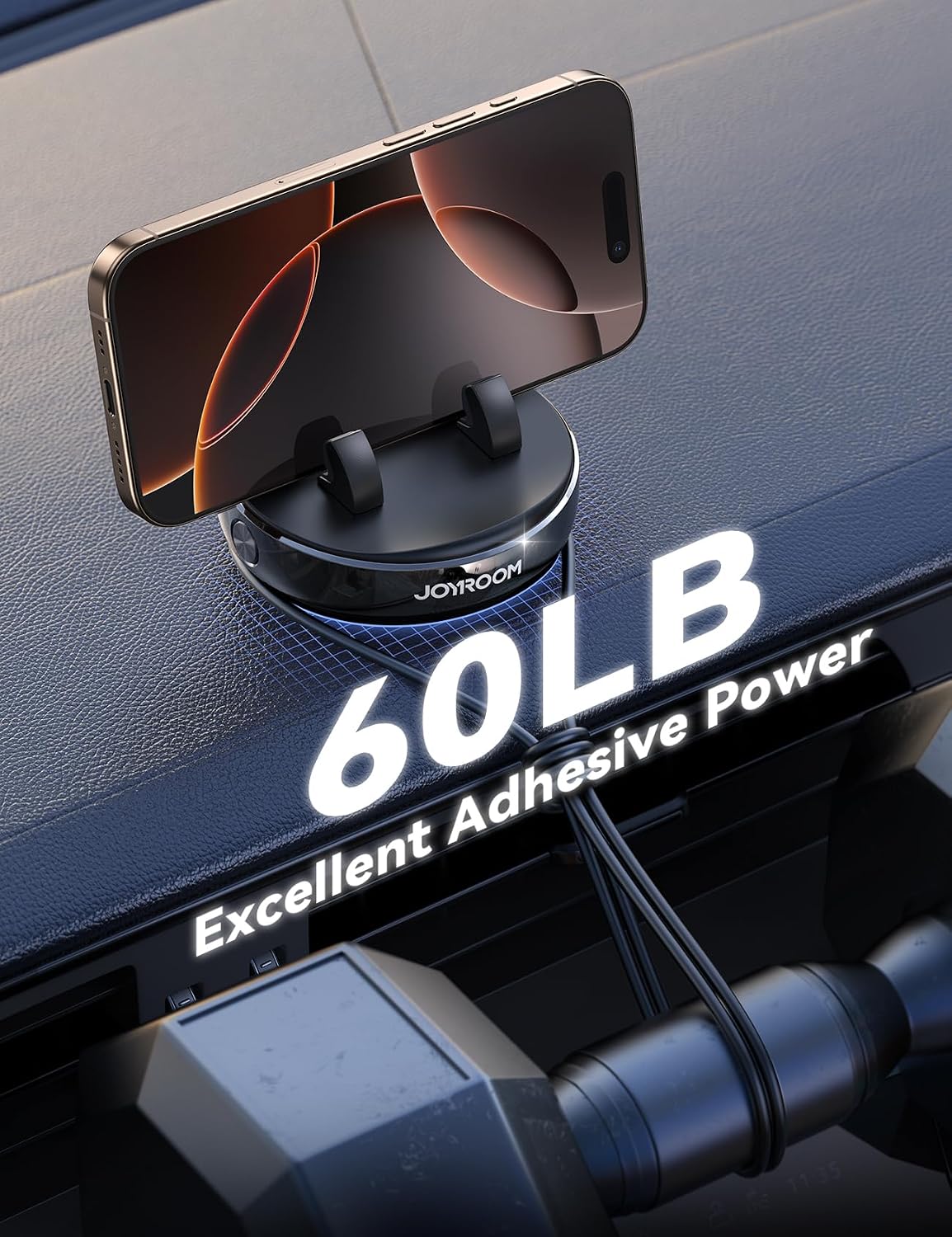Car Phone Holder, 360° Adjustable & Avoid Sun Glare Dashboard Phone Holder