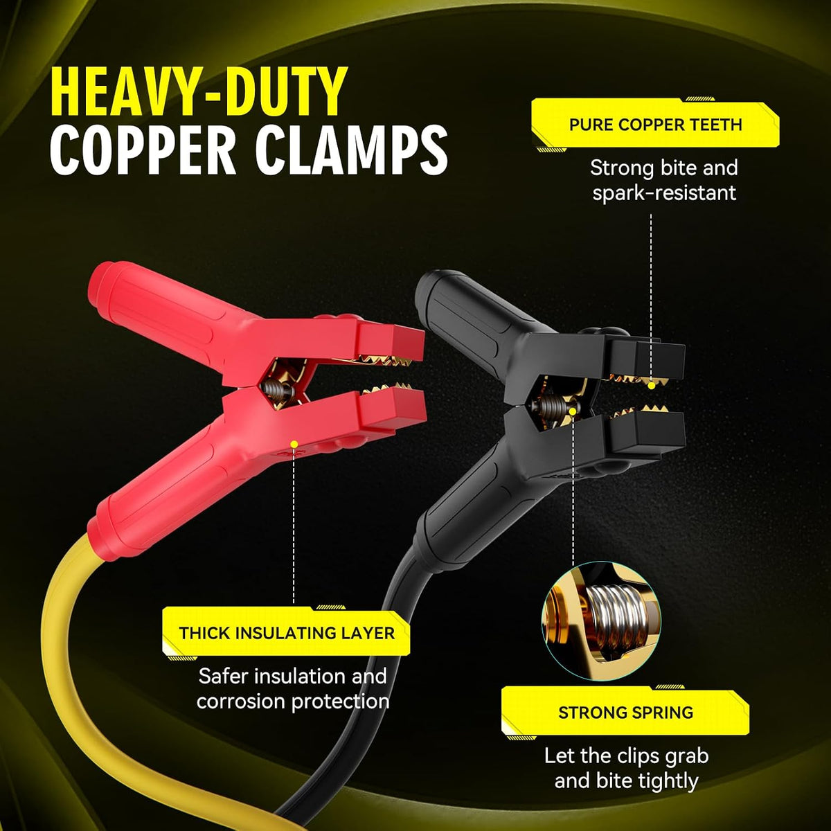 Jumper Cables Heavy Duty, 0 Gauge x 25 Feet