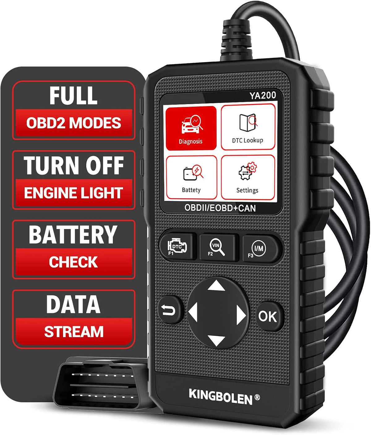 KINGBOLEN YA200 OBD2 Scanner, Car OBD2 Code Reader Check Engine Light