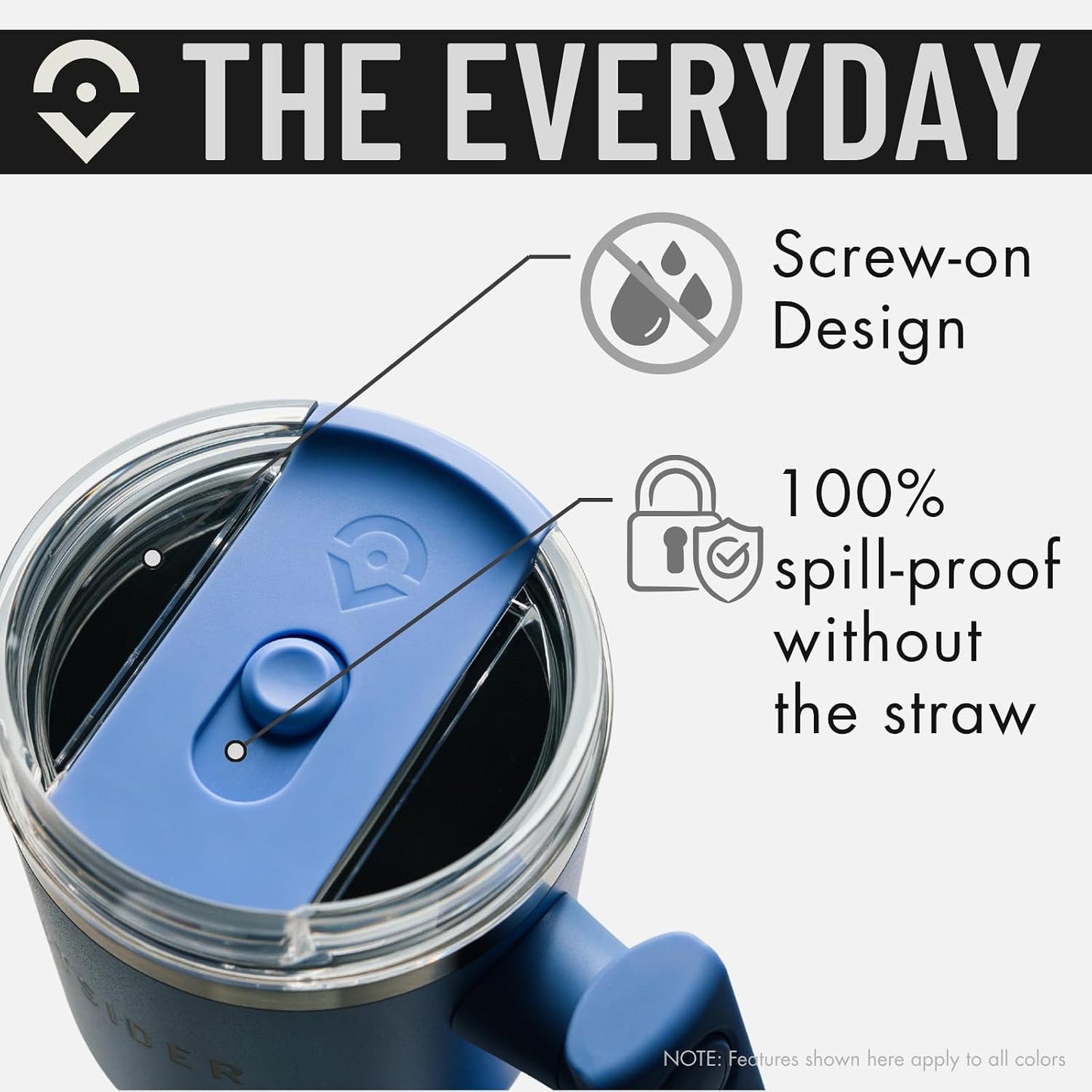 OUTSIDER The Everyday 40 oz Stainless Steel Vacuum Insulated Tumbler with Straw, Lid & 180° Swivel Handle for Easy Carrying – Leak Proof Tumbler for Home, Office, Gym, & Outdoors (Cornflower Blue)