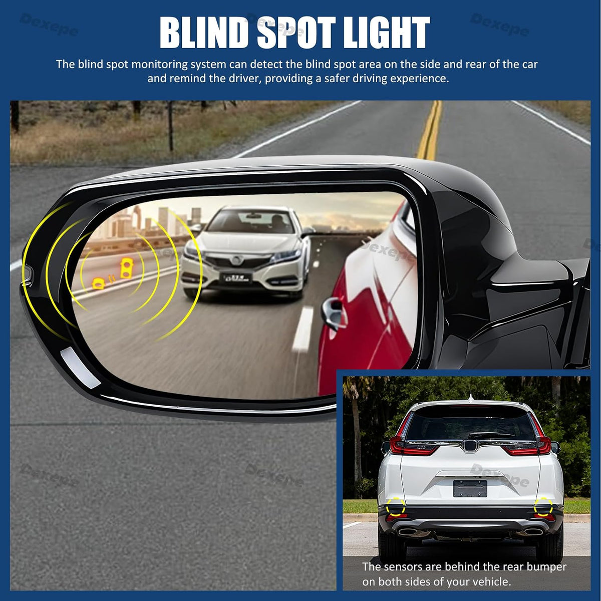 Driver Side Mirror Assembly Compatible with Honda CRV 2017-2022 With Heated, Blind Spot Monitor, Turn Signal, Power Adjustable Glass Black Replace 76258TLAA32 HO1320318 (9 Pin Left)