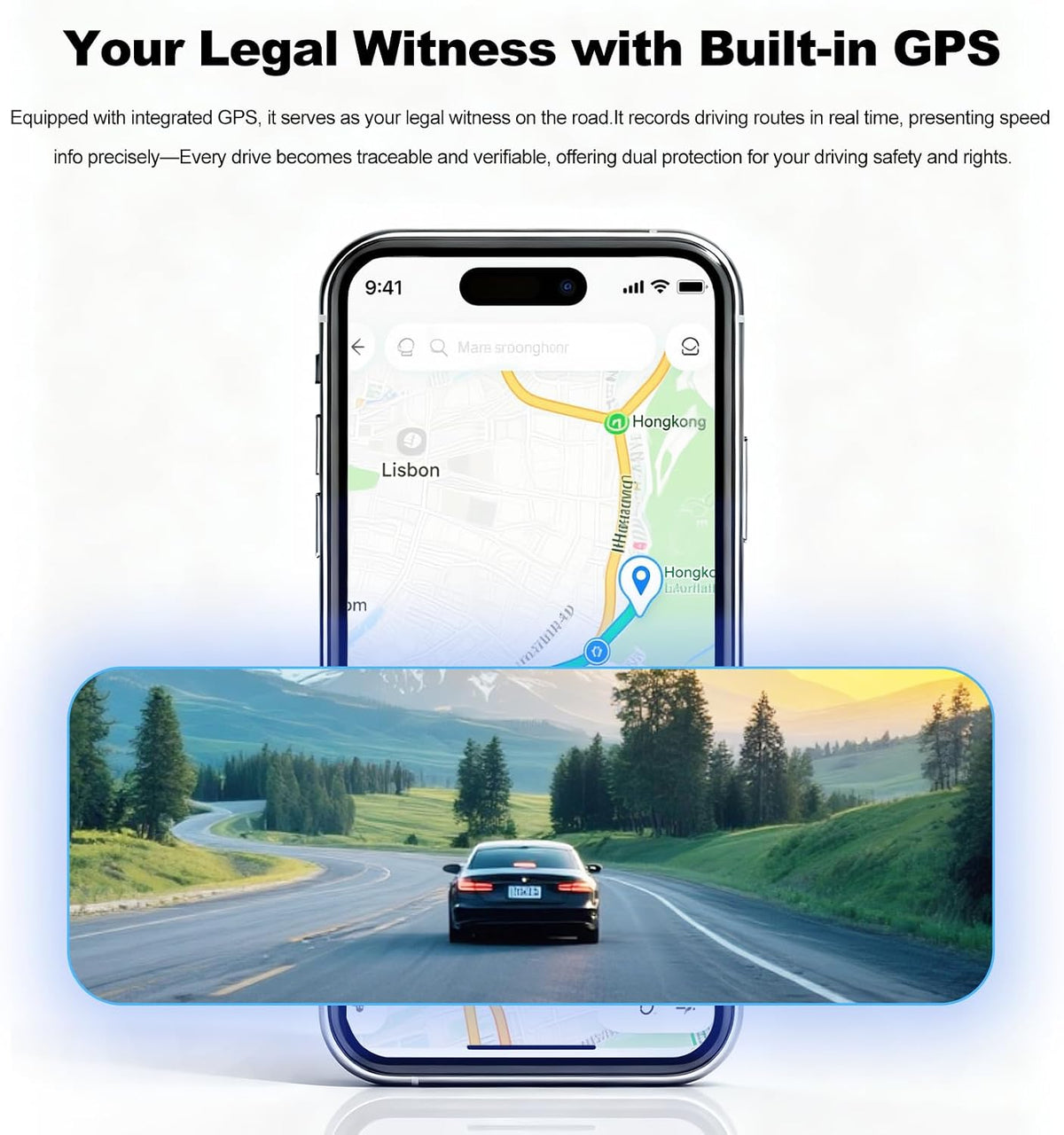 4K Dash Cam Front and Rear with STARVIS 2 Night Vision, Built-in GPS WiFi, 1080P Rear Camera, 3" IPS Screen, 24H Parking Monitor, Loop Recording, Support 512GB Max for Cars Trucks