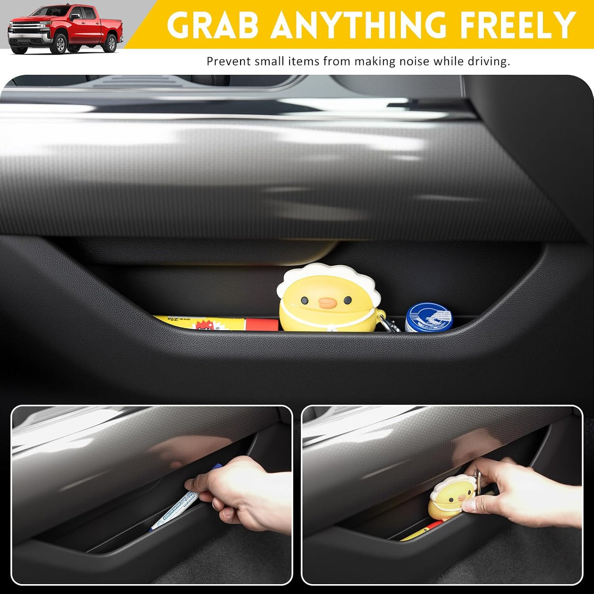 2PCS Center Console Shifter Organizer for 2022-2025 Chevy Chevrolet Silverado/GMC Sierra Gear Side Storage Box Tray Accessories