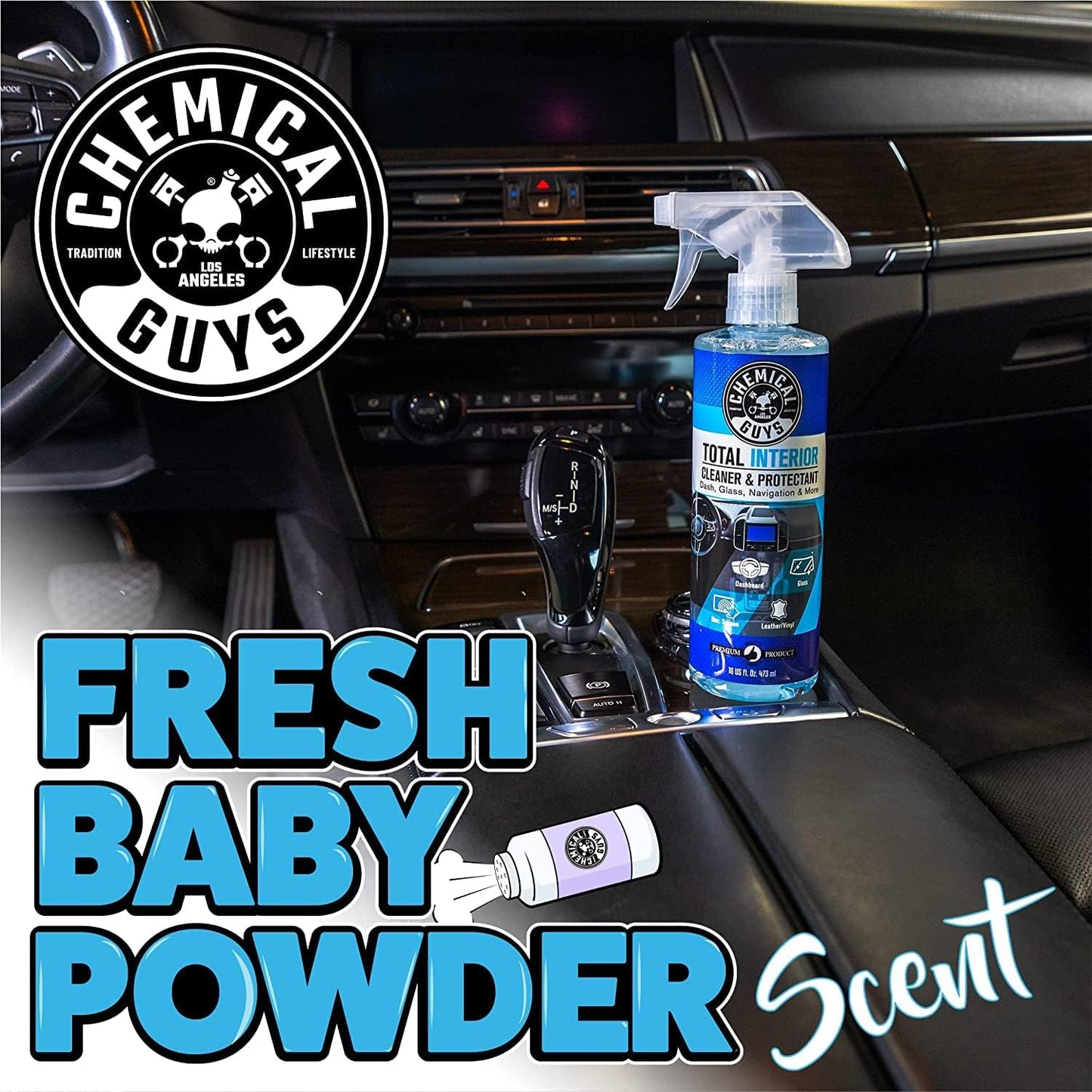 Chemical Guys Total Interior Cleaner and Protectant, Interior Car Cleaner Cleans & Protects Leather, Vinyl, Plastic, Rubber, Glass with a Showroom Finish, Safe for Trucks, SUVs, RVs & More, 128 oz