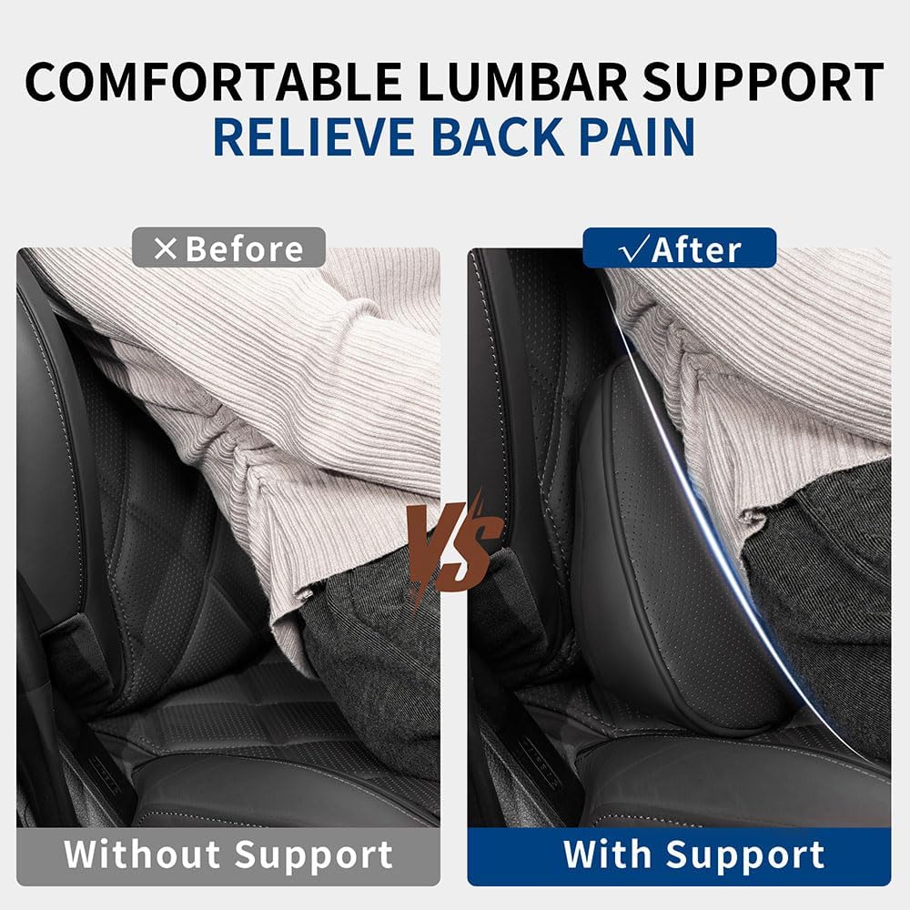 Lumbar Support Pillow for Car Seat, Office Chair, Black, 1PC