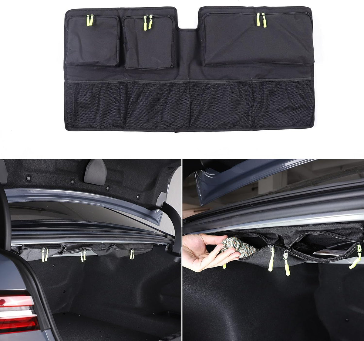 Car Trunk Organizer Storage Cargo Bag Compatible with BMW 5 Series G60 2024 2025+Rear Trunk Luggage with Removable Large Capacity Stable Collapsible and Mesh Compartments (1PC)