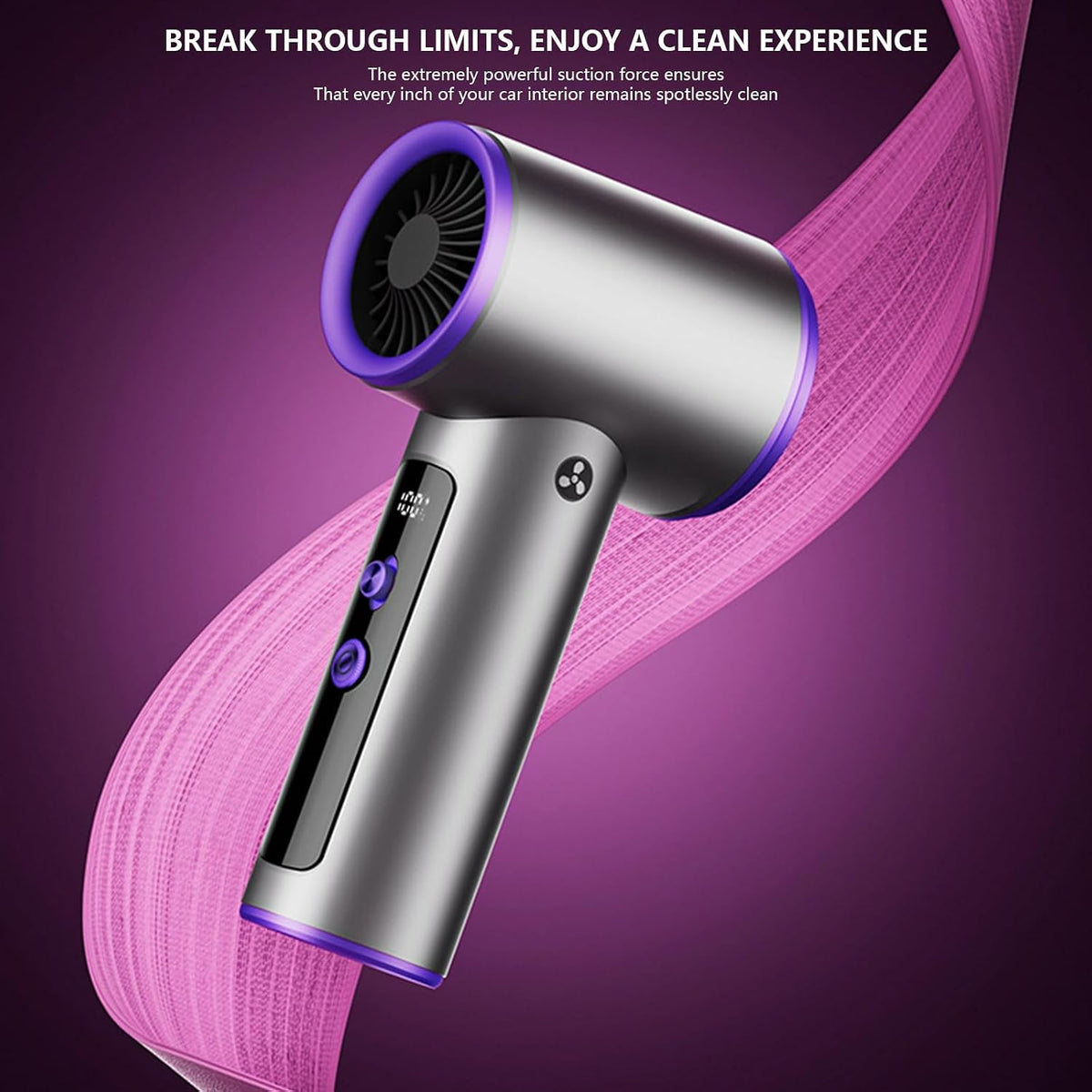 Cordless Car Vacuum with Blower Function 75000RPM Motor 12000PA Suction Portable LED Light Designs for Home Vehicle Use Portable Car Vacuum with HEPA Filter