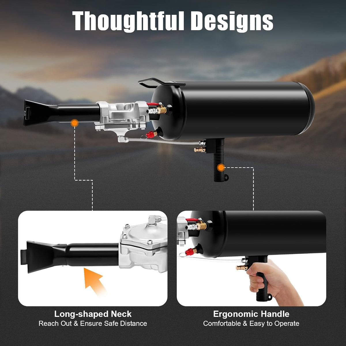 8L Tyre Inflator Pump, Portable Air Tire Pressure Seat Inflator Tool 8l Trigger Seat Inflator 2.1 Gallon, Pneumatic Tire Blaster Tool For Tractor Truck Tires Car (Black)