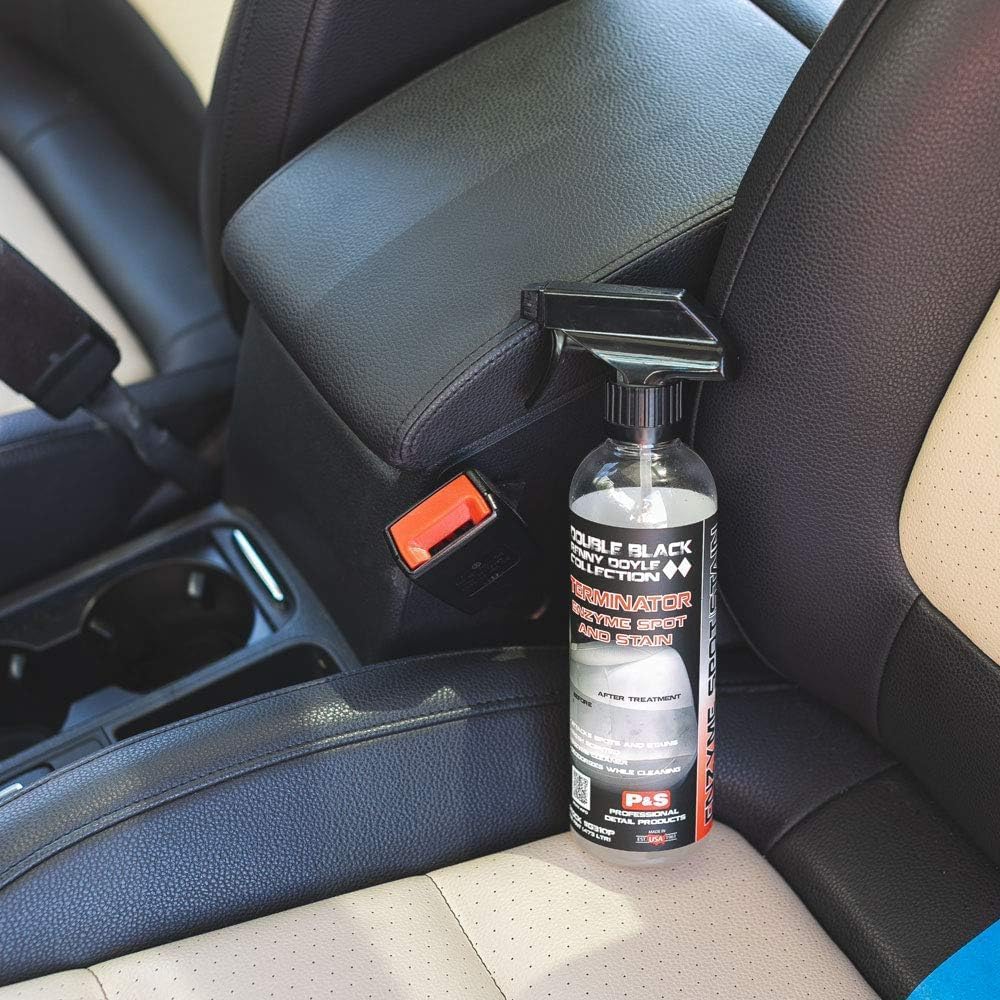 P & S PROFESSIONAL DETAIL PRODUCTS Terminator Enzyme Spot & Stain Remover – Professional Upholstery & Carpet Cleaner, Eliminates Grease, Dirt, Protein-Based Stains, Fresh Scent - 16 Oz.