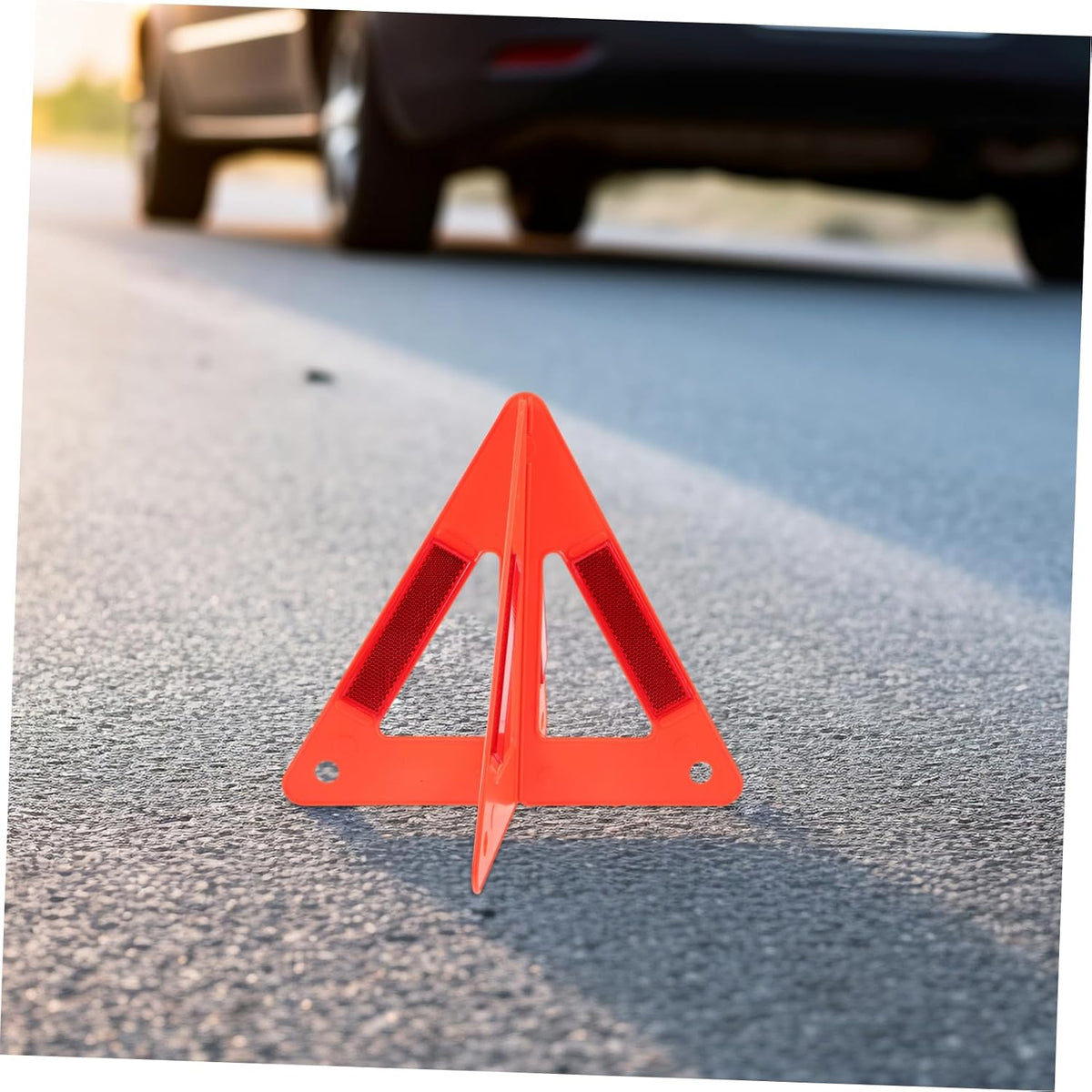 Cabilock 2 Sets Plastic Triangle Reflective Road Safety Kit for Car