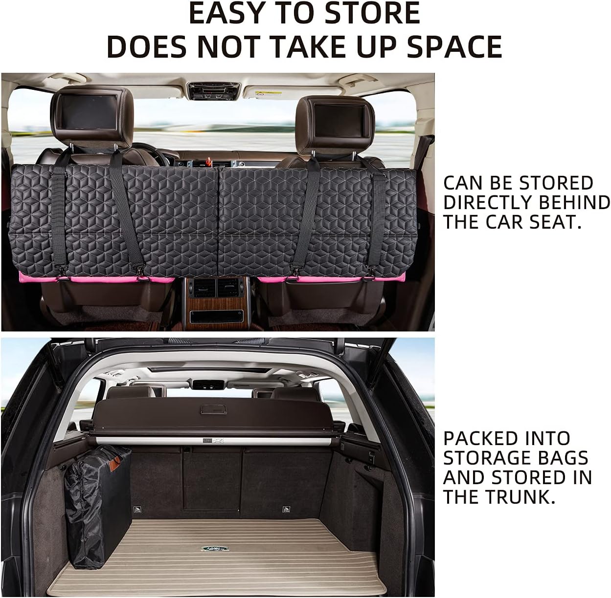 ABE Non-Inflatable Car Mattress,Double-Sided Folding Car Bed Mattress SUV,Portable SUV Mattress,Camping Mattress Back Seat,Back Seat Extender for Dogs(Dinosaur World)