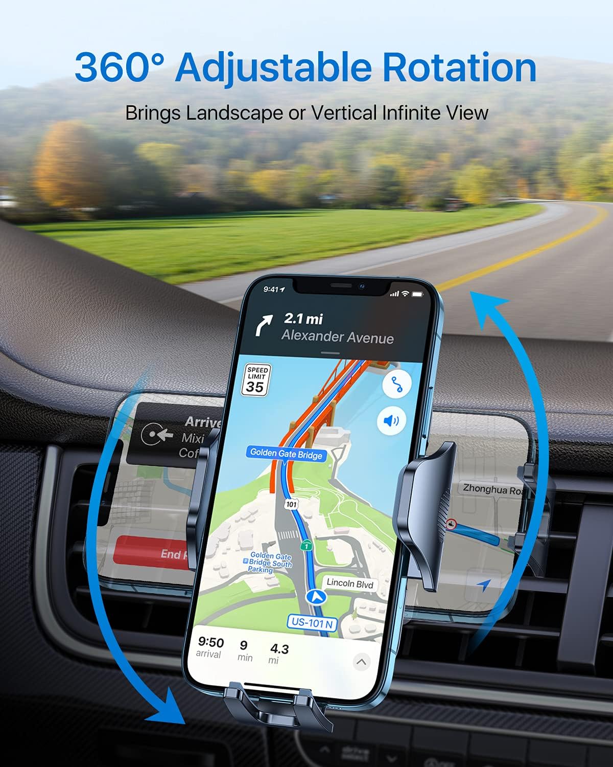 andobil 2026 Upgraded Car Phone Holder Mount for Vent, Military Sturdy Metal Clip Air Vent Phone Holder for Your Car Easy Used Cell Phone Car Mount for iPhone 17 Pro Max 15 14 13 Samsung S26 S25
