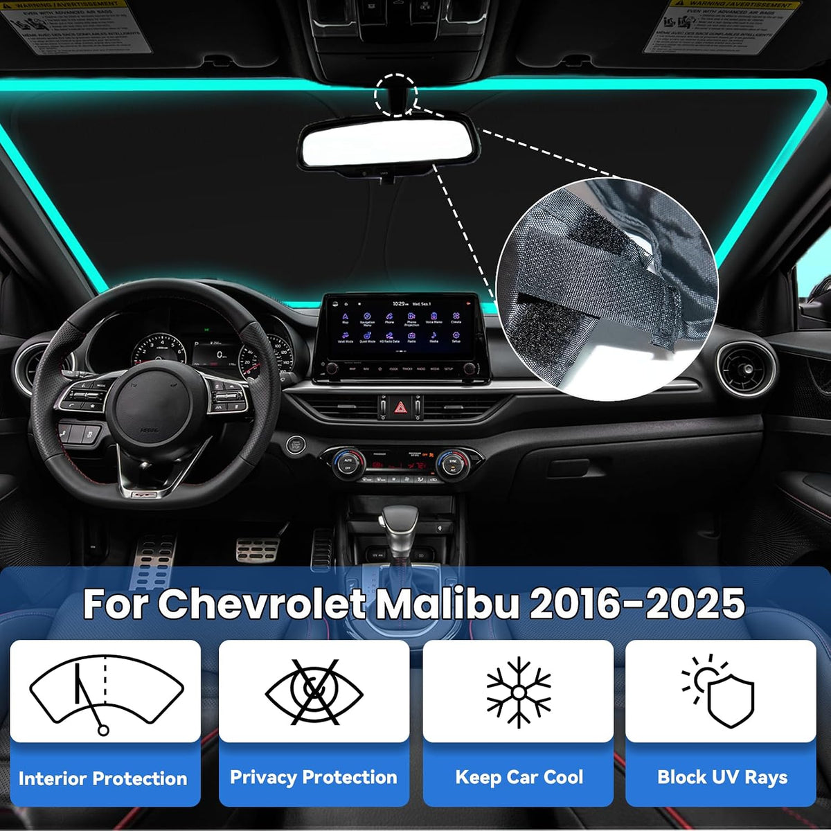 Windshield Sun Shade for Chevrolet Chevy Malibu 2016-2025