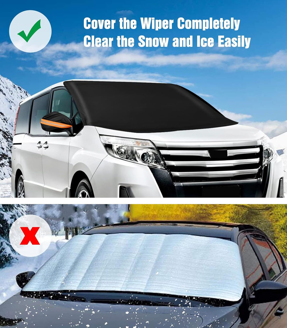 YeewayVeh Truck Windshield Cover for Ice and Snow, XL ((74" x 46")