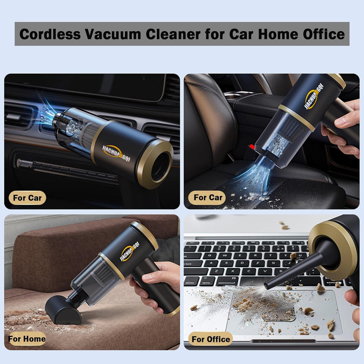 CordlessVacuum Cleaner, Mini Handheld Vacuum, Rechargeable Portable Car Vacuum Cleaner, 3 in 1 Electric Air Duster,5000Pa Small Vacuum Cleaner with Type C for Home, Office and Car Cleaning