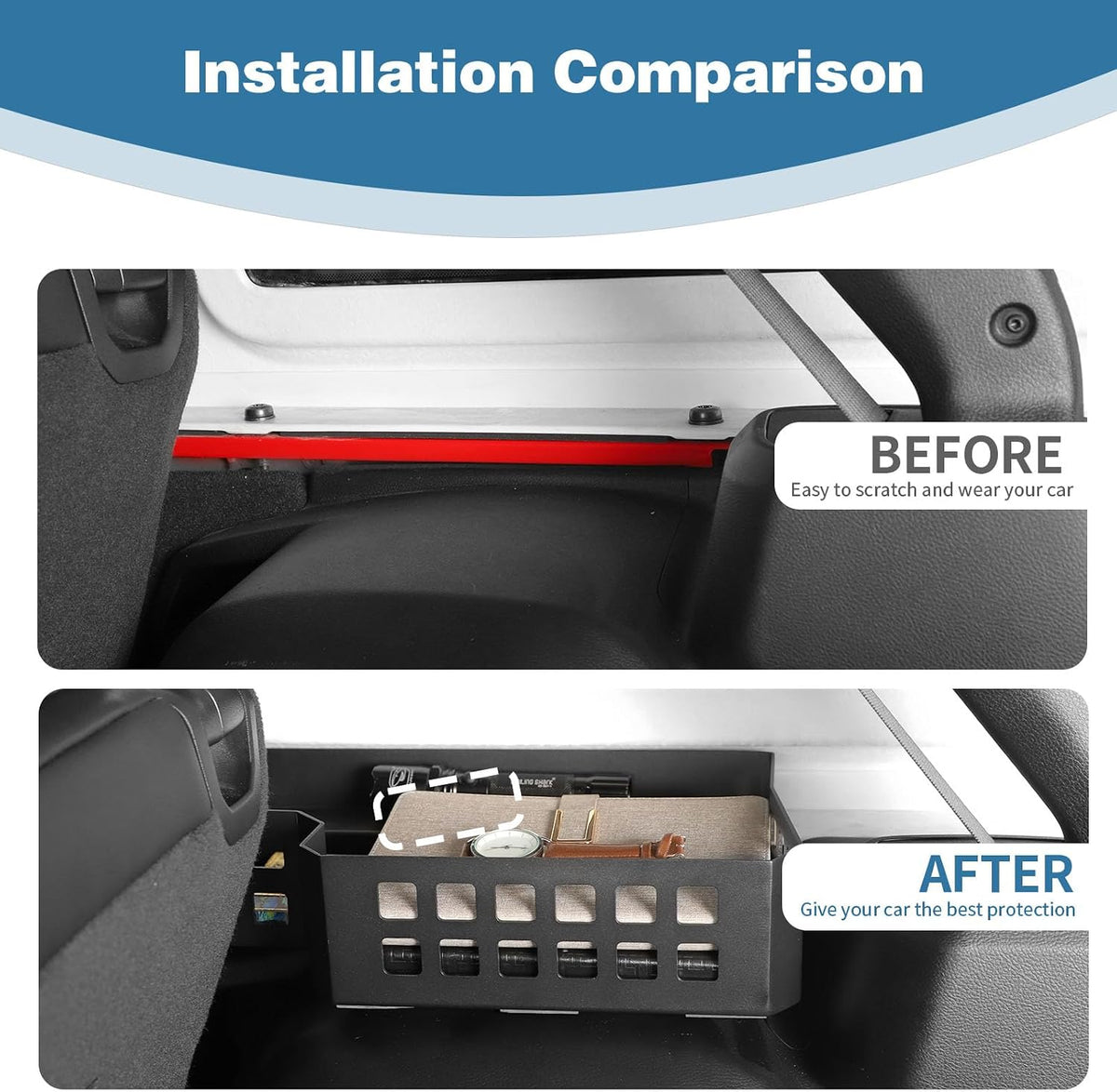 for Jeep JLU Trunk Right Side Molle Storage Bin Cargo Space Organizer Basket System Storage Carrier Box for Jeep Wrangler JLU 2024 up 4DR Modular Storage Solution for Hardtop
