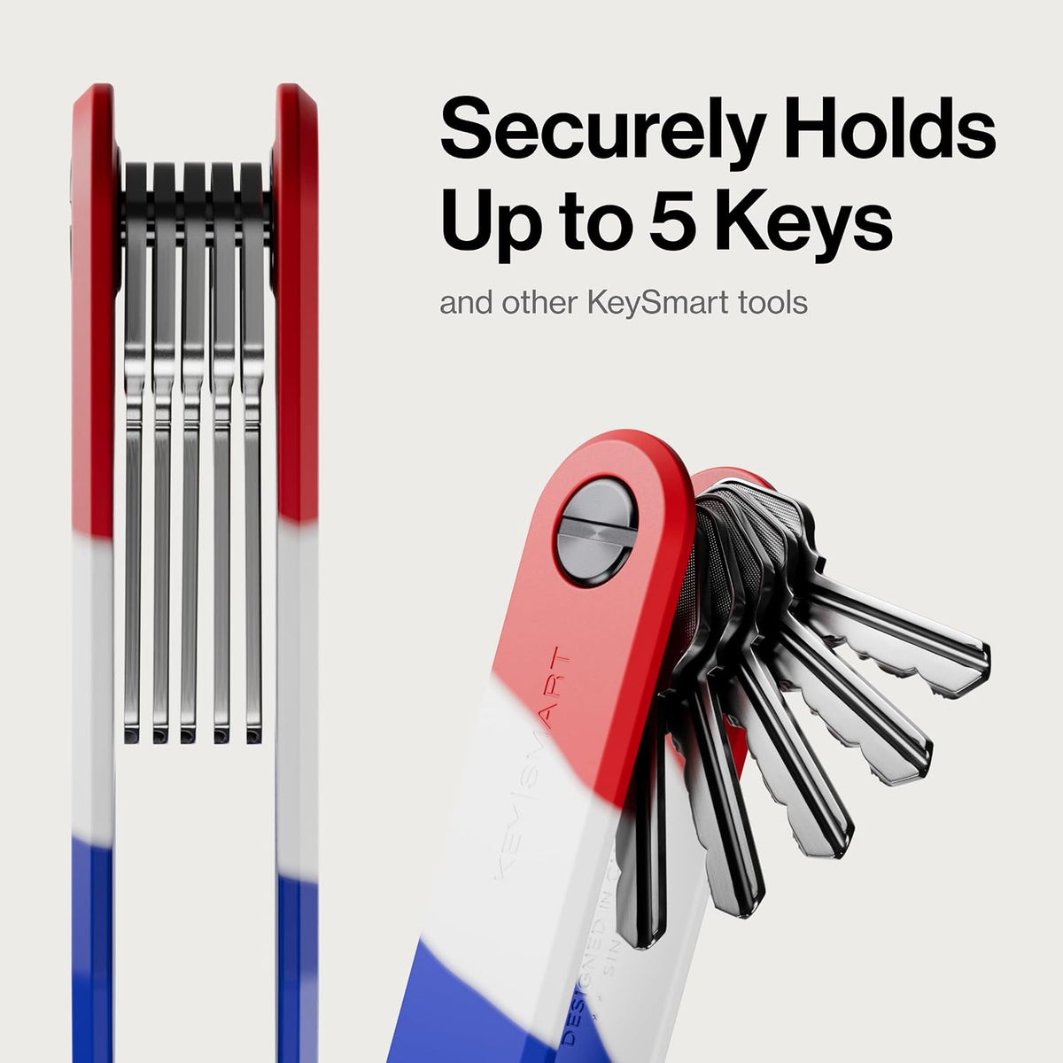 KeySmart Loop - Keychain Key Holder, FKM Silicone, Compact Key Organizer for Key Chain, Clutter-Free Compact EDC Key Chains