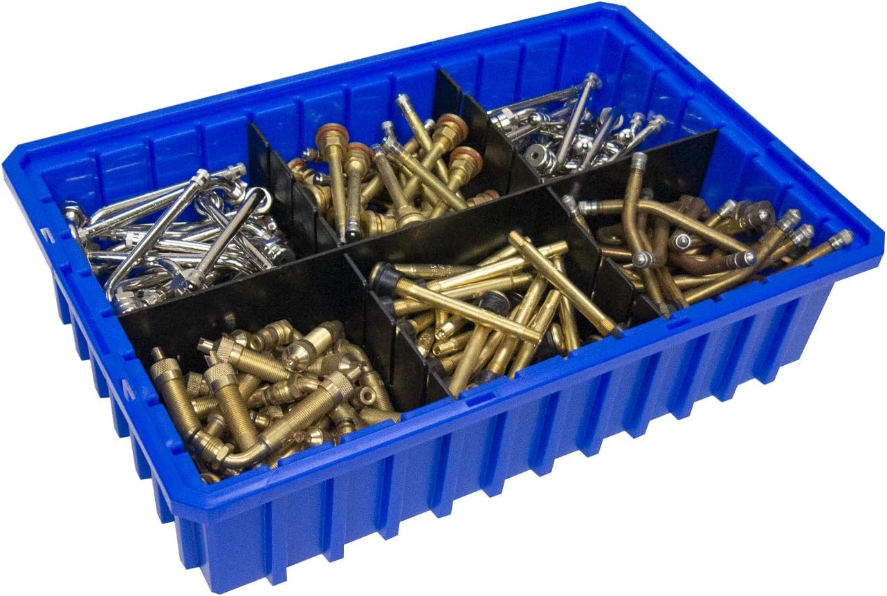 Akro-Mils - 33164BLUE 33164 Akro-Grid Plastic Slotted Dividable Modu Box Stackable Grid Storage Tote Container, (16-1/2-Inch L x 10-7/8-Inch W x 4-Inch H), (12 Pack), Blue