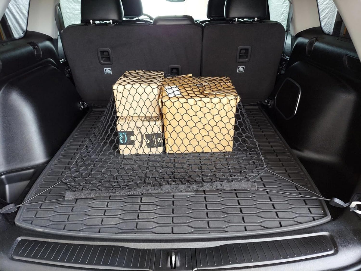 Rear Trunk Organizer Cargo Net for Jeep Grand Cherokee L WL 2021-2026 – Floor Style Cargo Net for SUV – Premium Mesh Car Trunk Organizer – Compatible with Jeep Grand Cherokee L WL