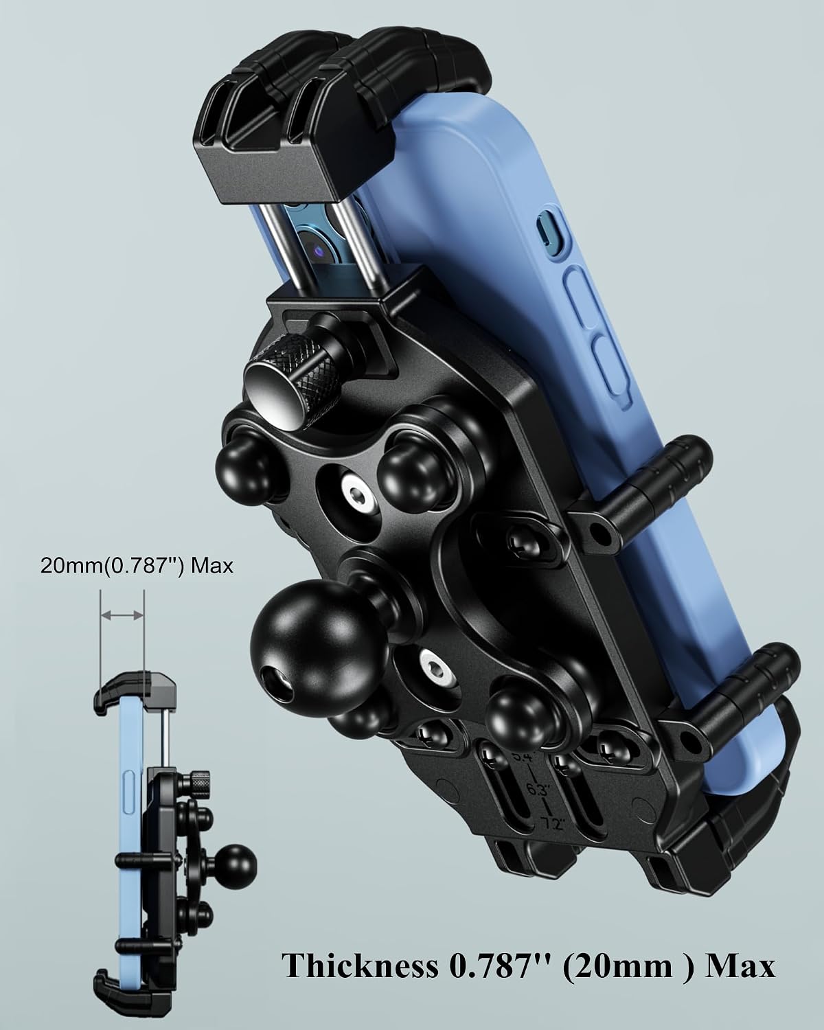 BRCOVAN 1'' Ball Phone Mount Holder with Vibration Dampener & Secure Lock