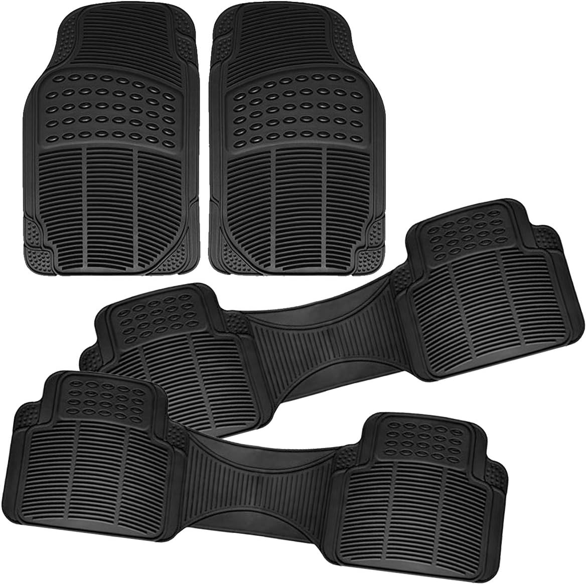 Vaygway Car Floor Mat Runner - Rubber Rear Floor Mat Liner - Black Back Seat Liner - Auto Trimmable Universal Fit Rug for Vehicle